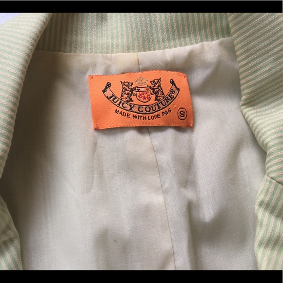 Vintage Juicy Couture Mint Green Pinstripe Blazer/ Jacket - Picture 8 of 8